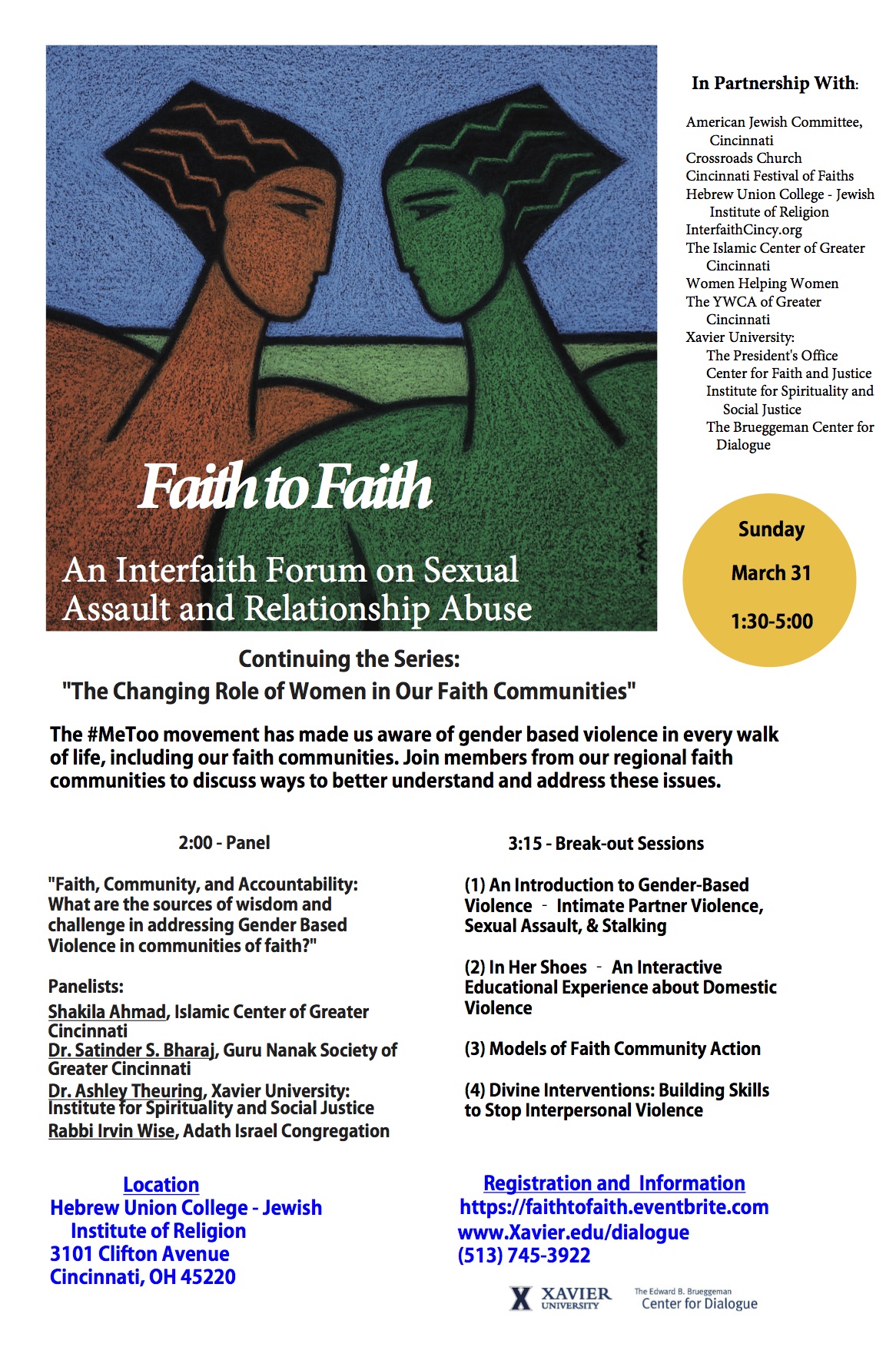 Faith to Faith Event Flyer